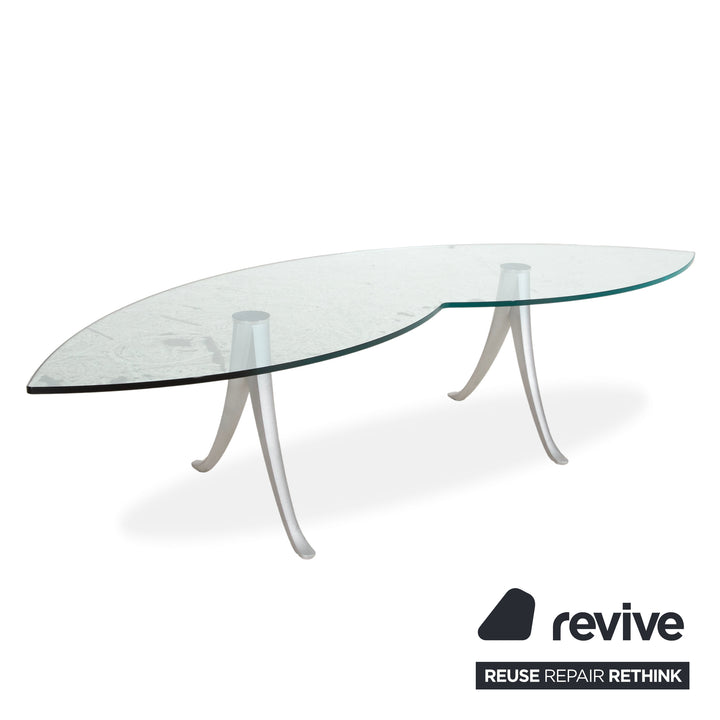 Rolf Benz Garnitur 1600 Leder Zweisitzer Sessel Couchtisch Glas Dunkelblau Sofa Couch manuelle Funktion