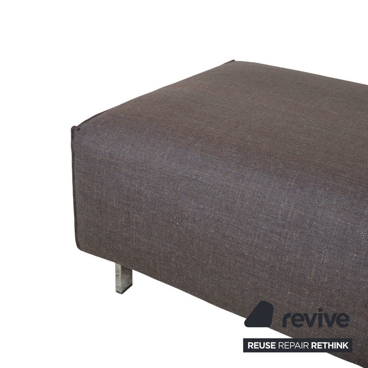 Rolf Benz Garnitur Grata Dreisitzer Hocker Stoff Sofa Grau Couch