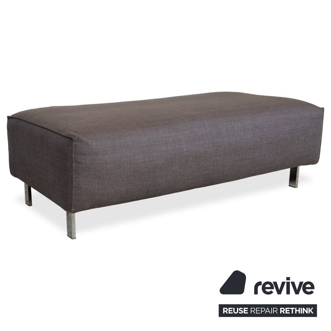 Rolf Benz Garnitur Grata Dreisitzer Hocker Stoff Sofa Grau Couch