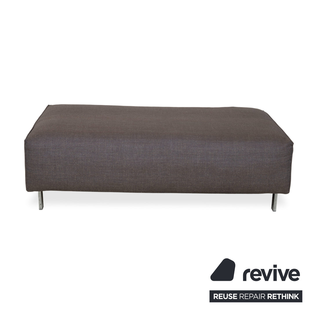 Rolf Benz Garnitur Grata Dreisitzer Hocker Stoff Sofa Grau Couch
