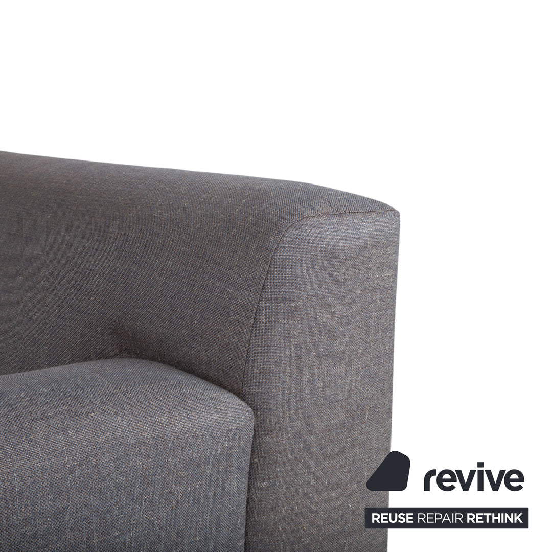 Rolf Benz Garnitur Grata Dreisitzer Hocker Stoff Sofa Grau Couch