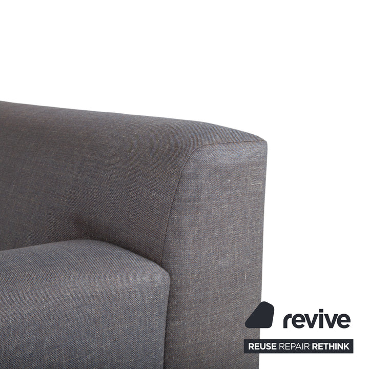 Rolf Benz Garnitur Grata Dreisitzer Hocker Stoff Sofa Grau Couch