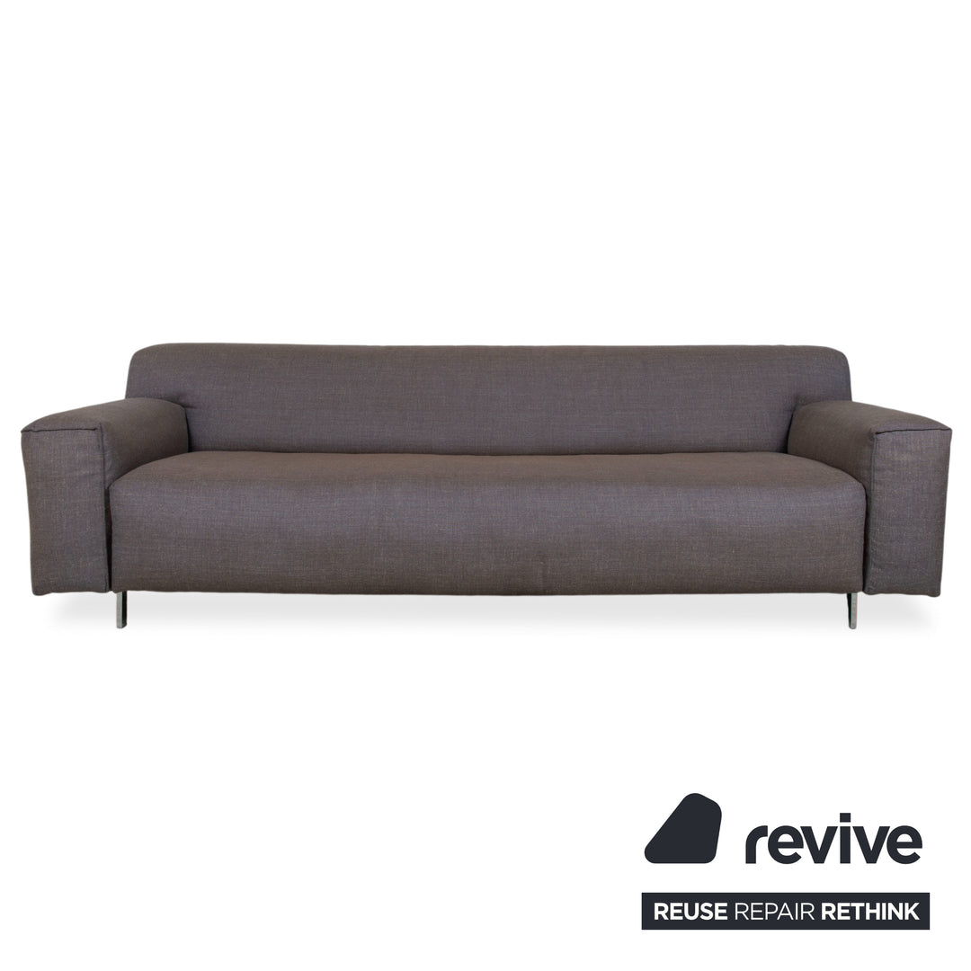 Rolf Benz Garnitur Grata Dreisitzer Hocker Stoff Sofa Grau Couch