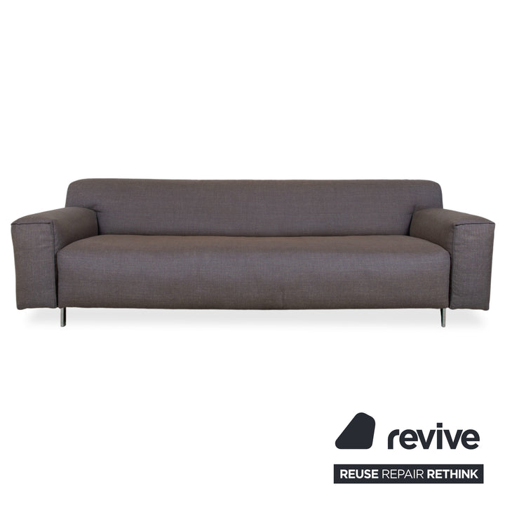 Rolf Benz Garnitur Grata Dreisitzer Hocker Stoff Sofa Grau Couch