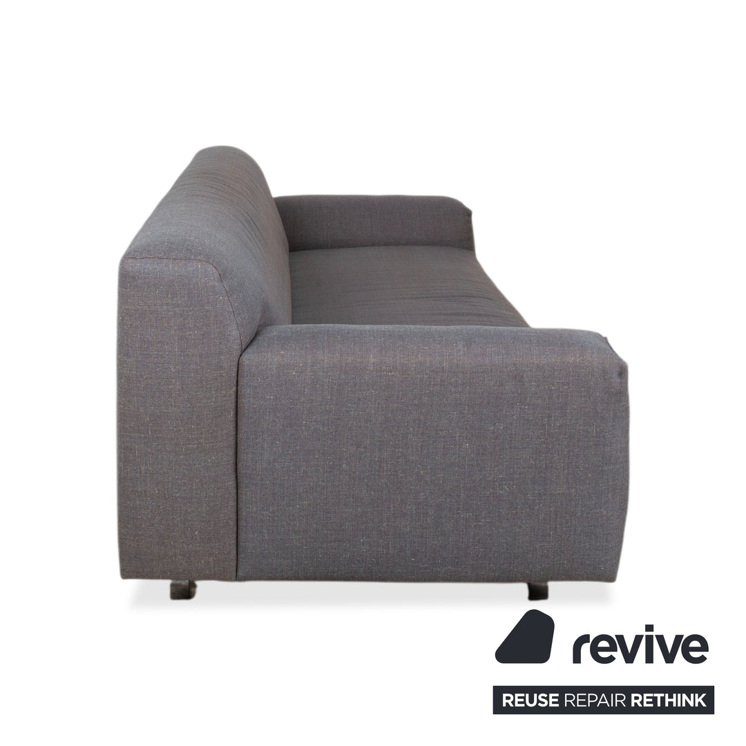 Rolf Benz Garnitur Grata Dreisitzer Hocker Stoff Sofa Grau Couch