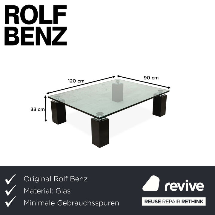 Table basse en verre Rolf Benz Noir 120 x 90 cm