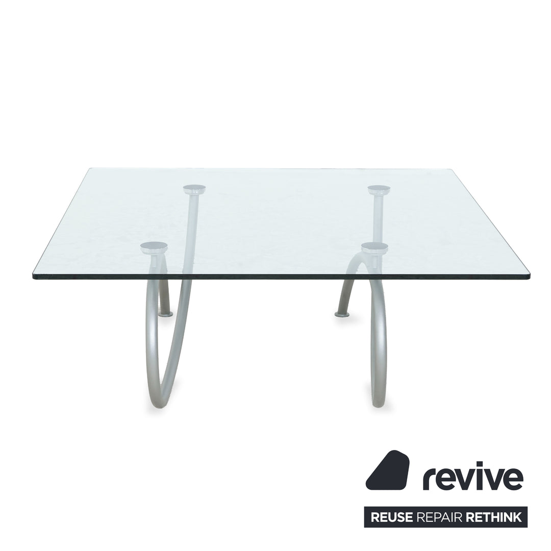 Rolf Benz glass coffee table silver