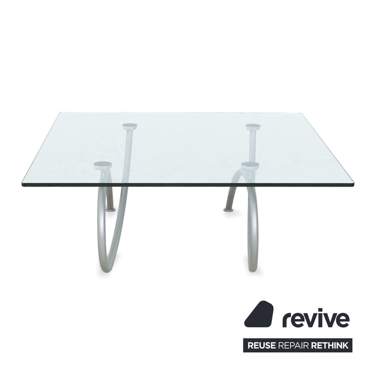Rolf Benz glass coffee table silver