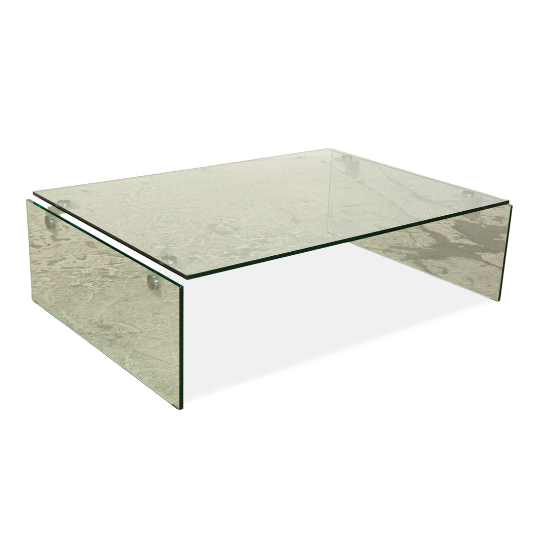 Rolf Benz Glas Couchtisch Silber