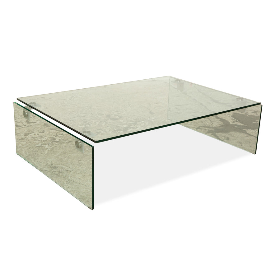 Rolf Benz Glas Couchtisch Silber