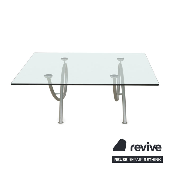 Rolf Benz glass coffee table silver