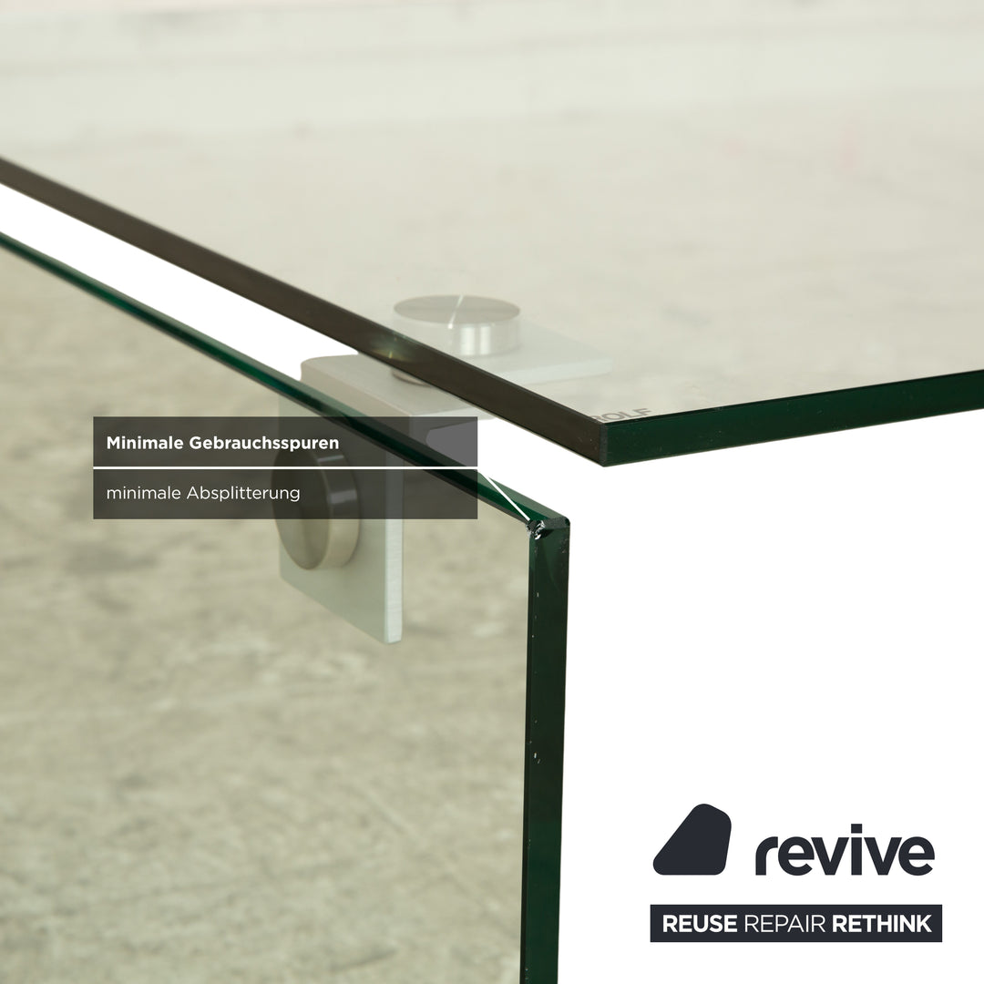 Rolf Benz Glas Couchtisch Silber