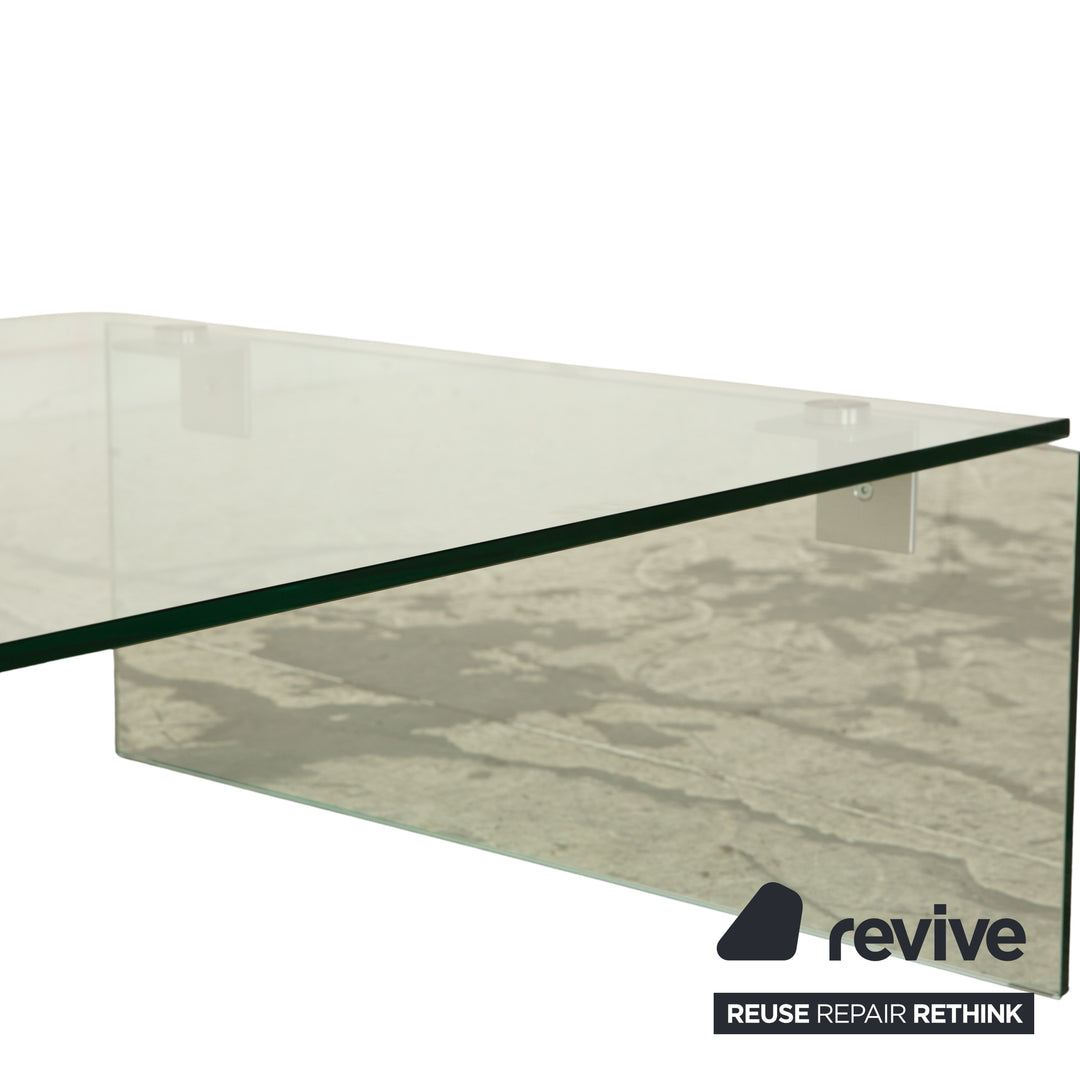 Rolf Benz Glas Couchtisch Silber