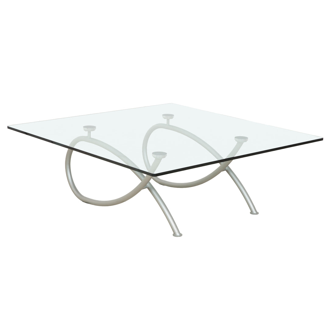 Rolf Benz glass coffee table silver