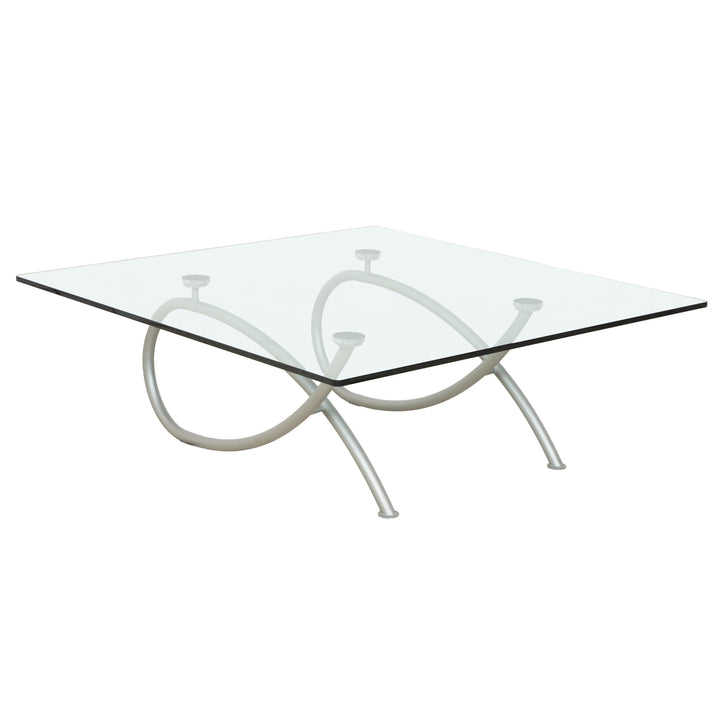 Rolf Benz glass coffee table silver