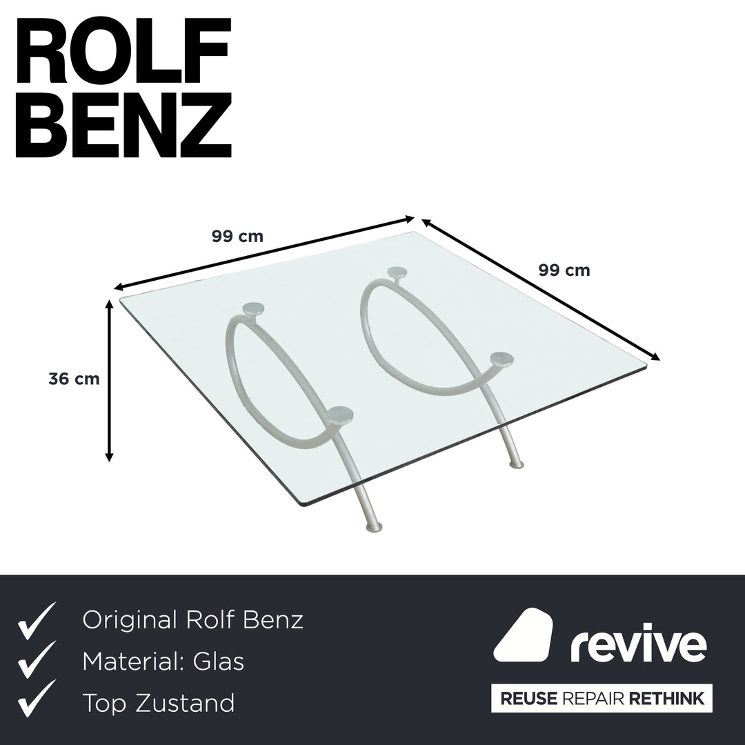 Rolf Benz glass coffee table silver