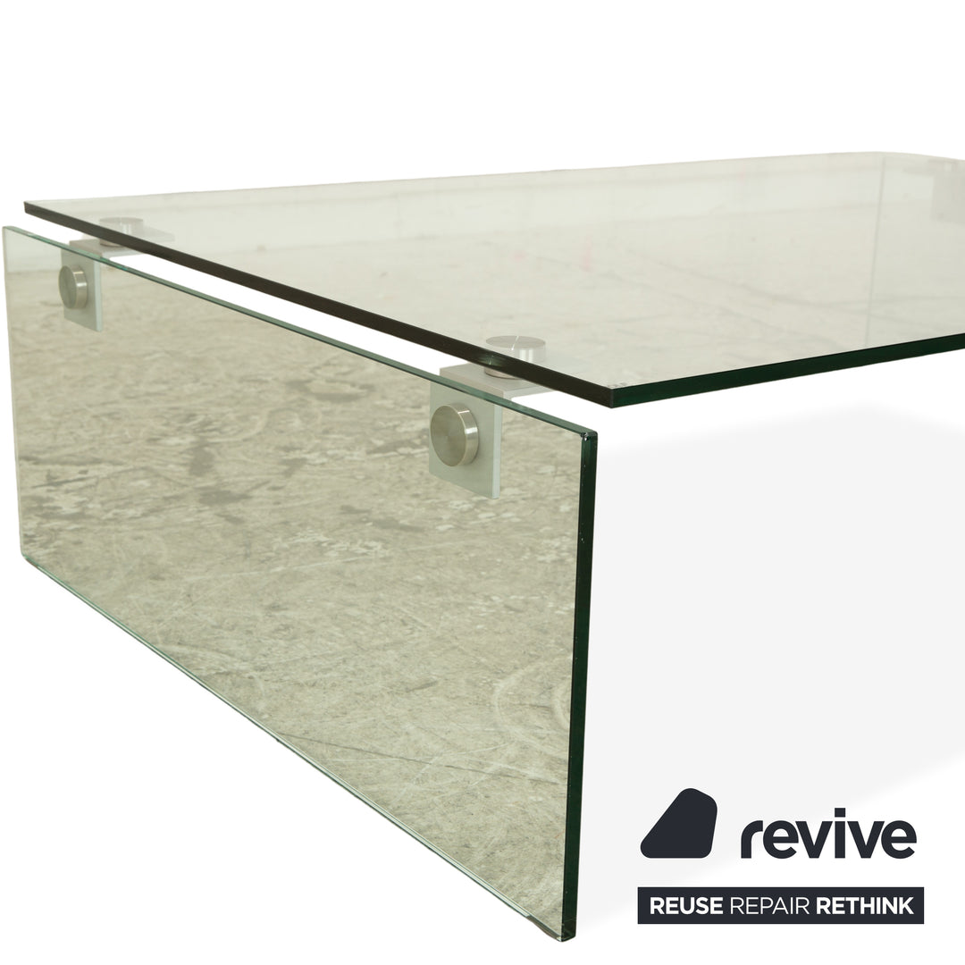 Rolf Benz Glas Couchtisch Silber