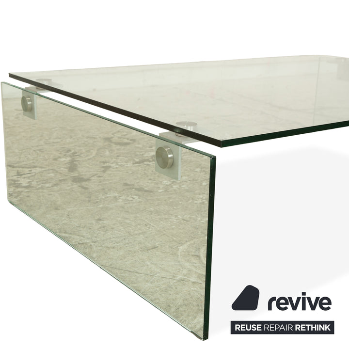 Rolf Benz Glas Couchtisch Silber