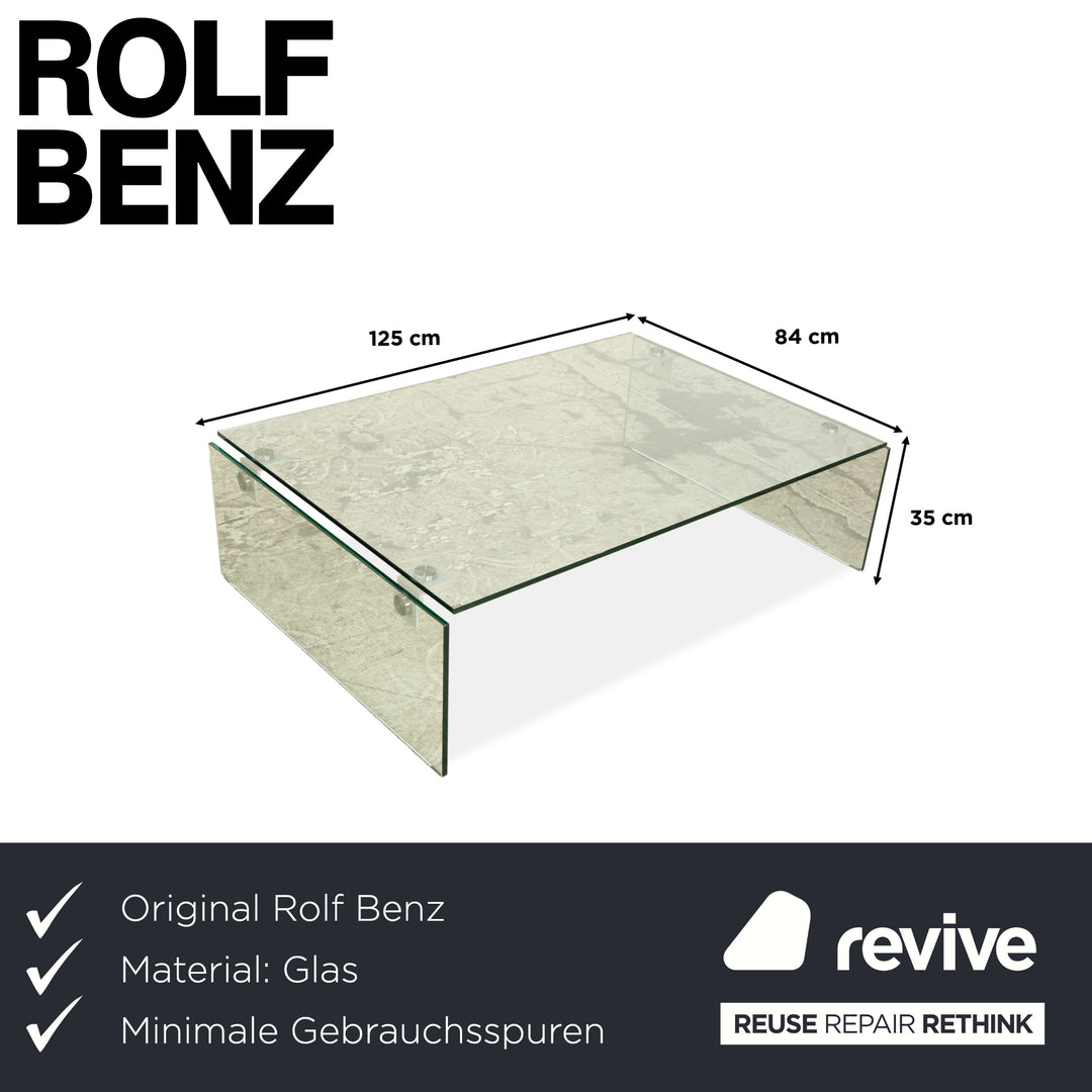 Rolf Benz Glas Couchtisch Silber
