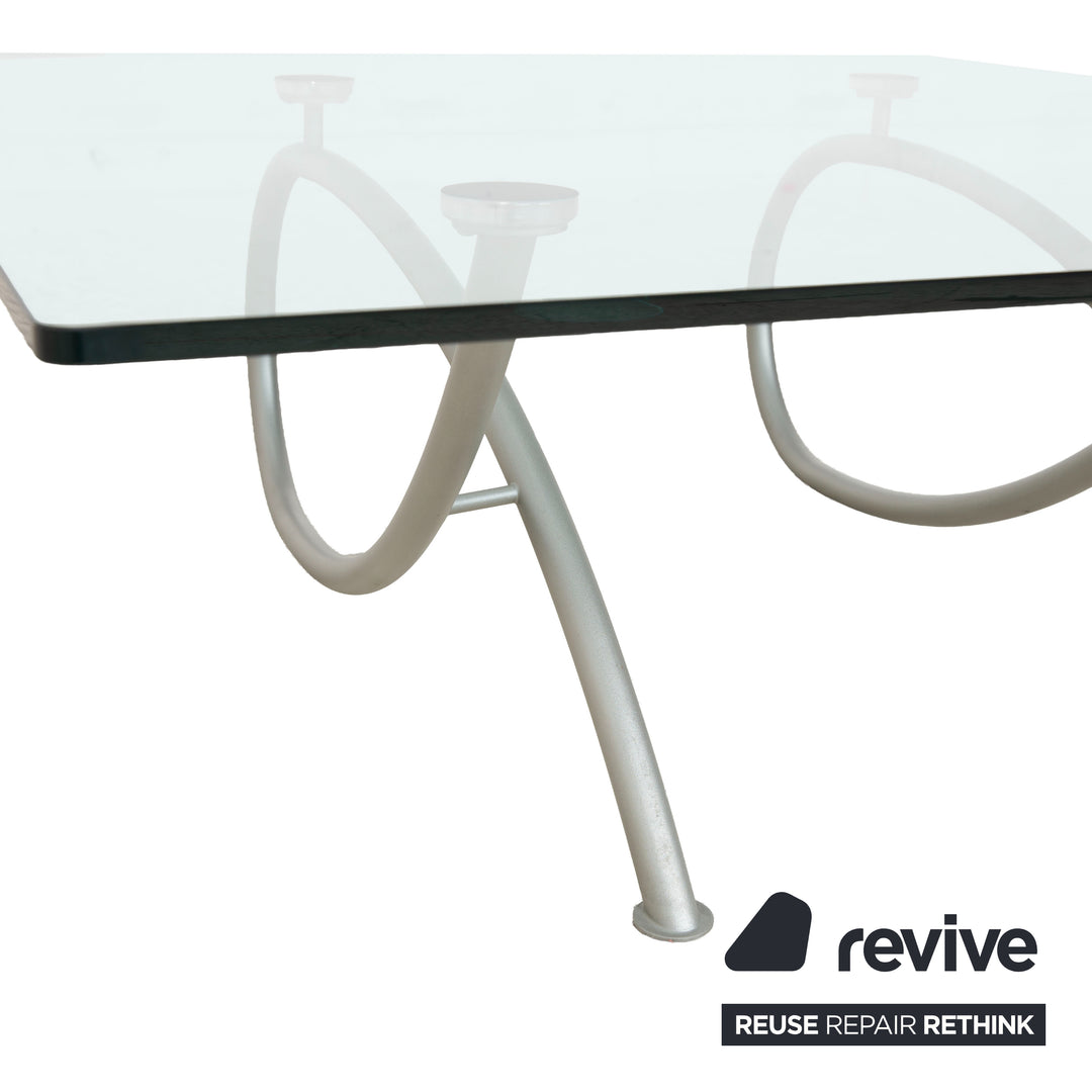 Rolf Benz glass coffee table silver