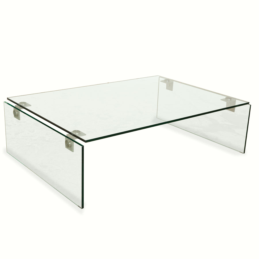 Table basse en verre Rolf Benz argent