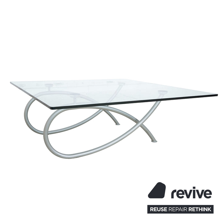 Rolf Benz glass coffee table silver