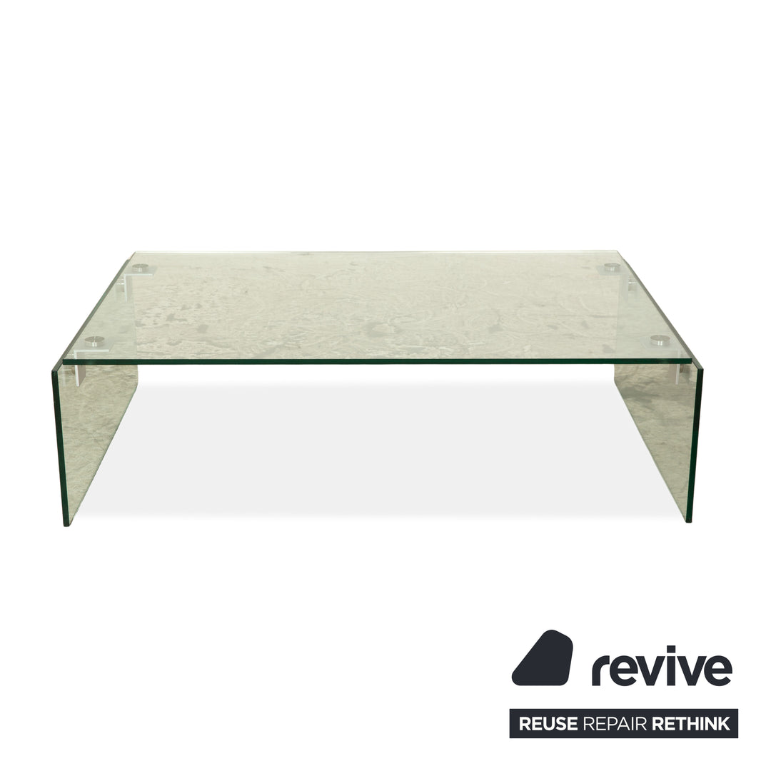Rolf Benz Glas Couchtisch Silber