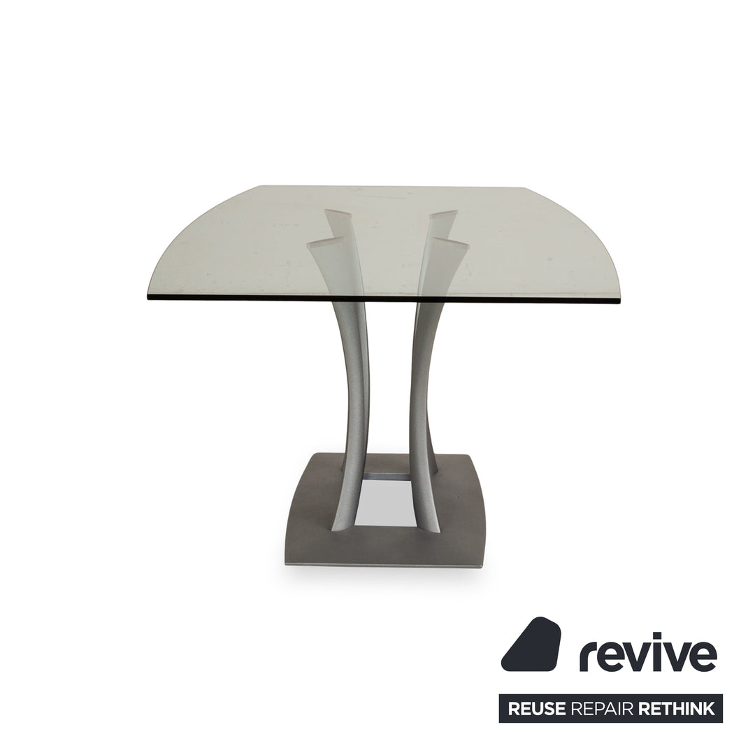 Rolf Benz glazen eettafel zilver 180 x 90 x 74 cm