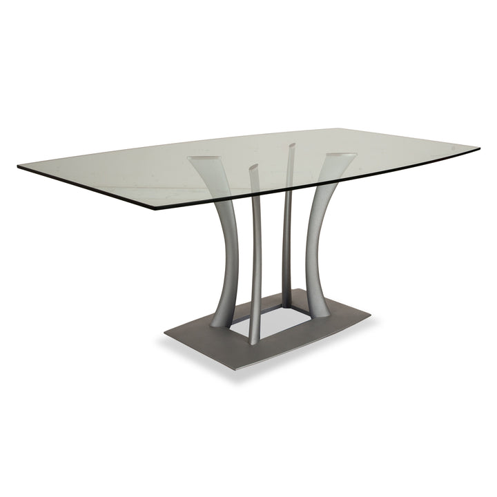 Rolf Benz glazen eettafel zilver 180 x 90 x 74 cm