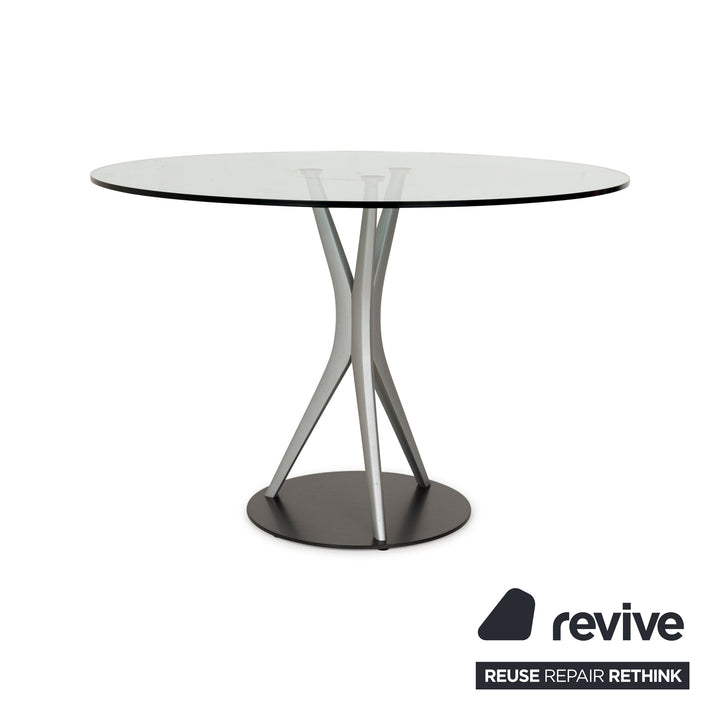 Rolf Benz glass dining table silver
