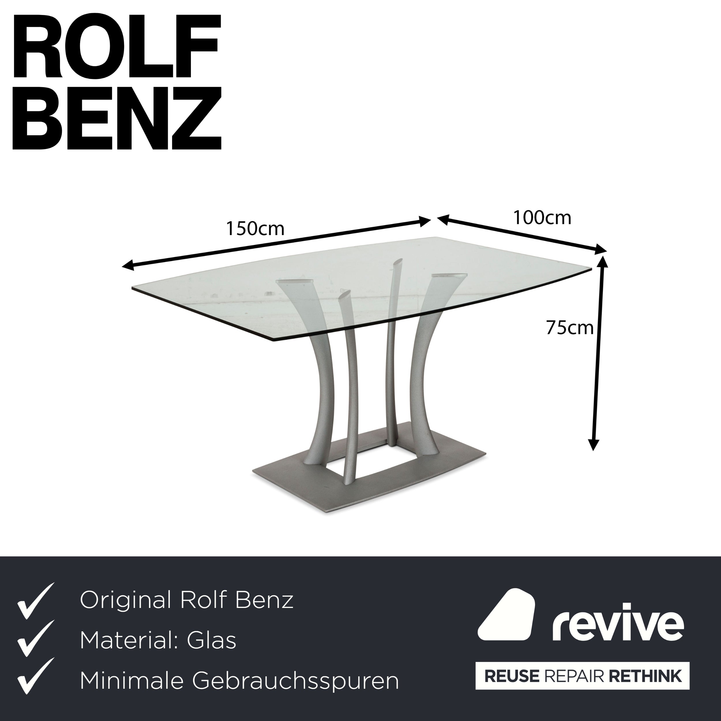 Rolf Benz Glass Dining Table Silver Dining Room