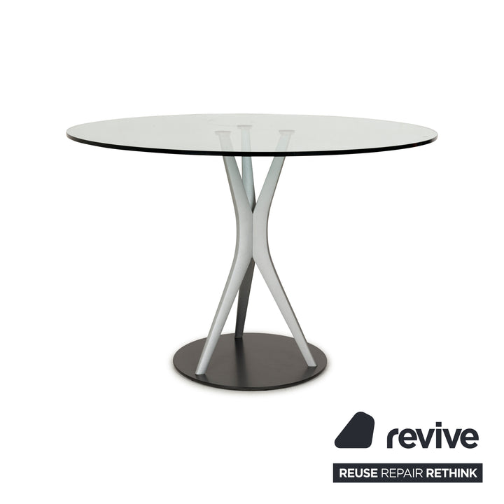 Rolf Benz glass dining table silver