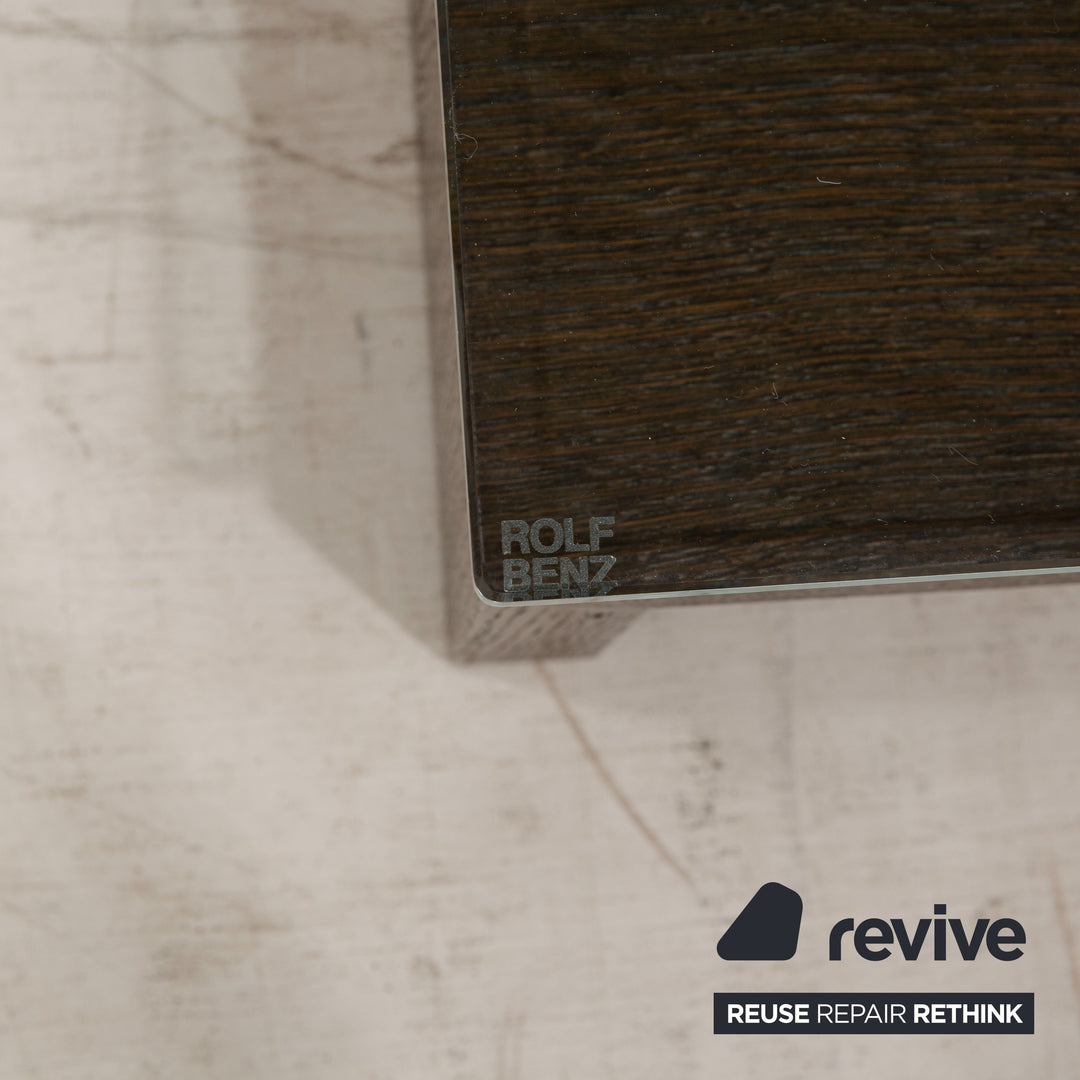 Rolf Benz Glas Holz Couchtisch Braun manuelle Funktion 115 x 75-115 cm