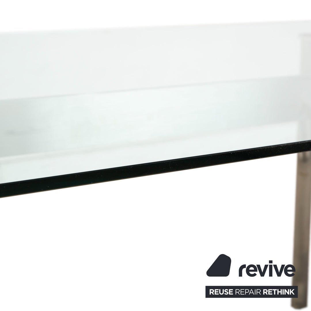 Rolf Benz Glastisch Metall Silber Grau 200 x 75 x 96