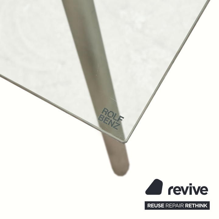 Table en verre Rolf Benz, métal, gris argenté, 200 x 75 x 96