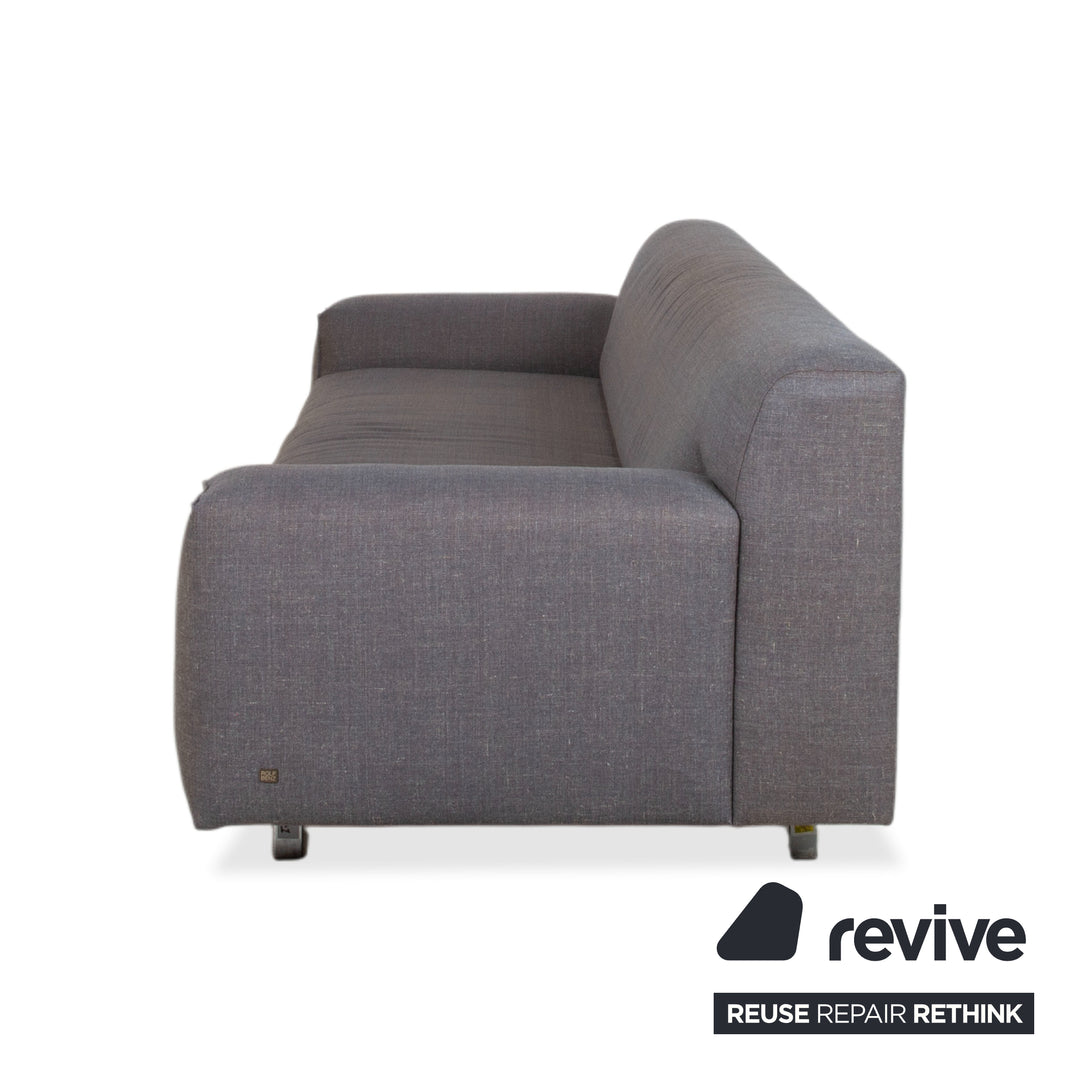 Rolf Benz Grata Dreisitzer Stoff Sofa Grau Couch