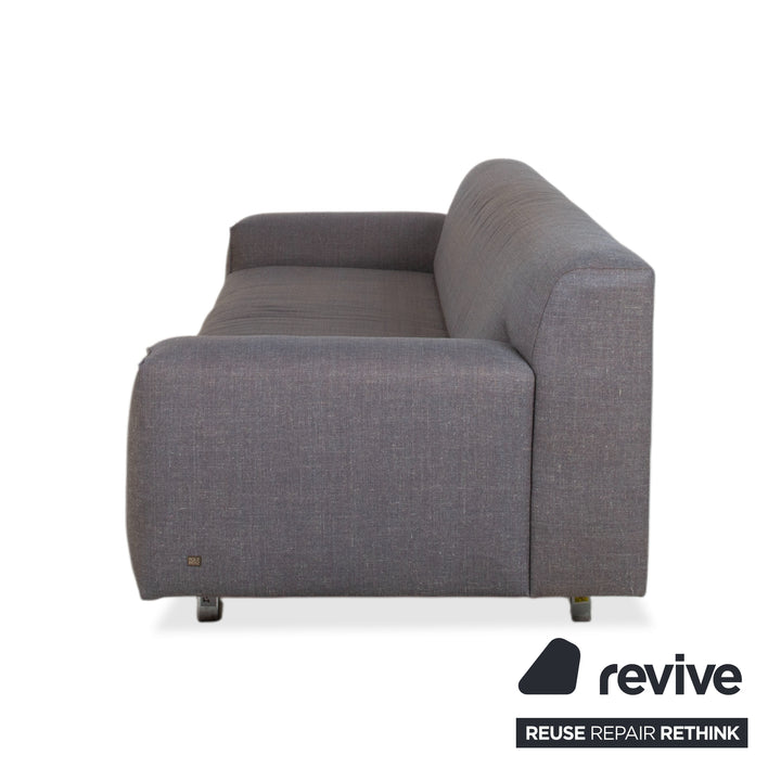 Rolf Benz Grata Dreisitzer Stoff Sofa Grau Couch
