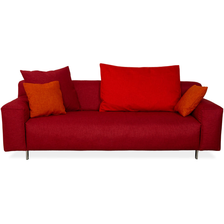 Rolf Benz Grata Fabric Three-Seater Red Sofa Couch