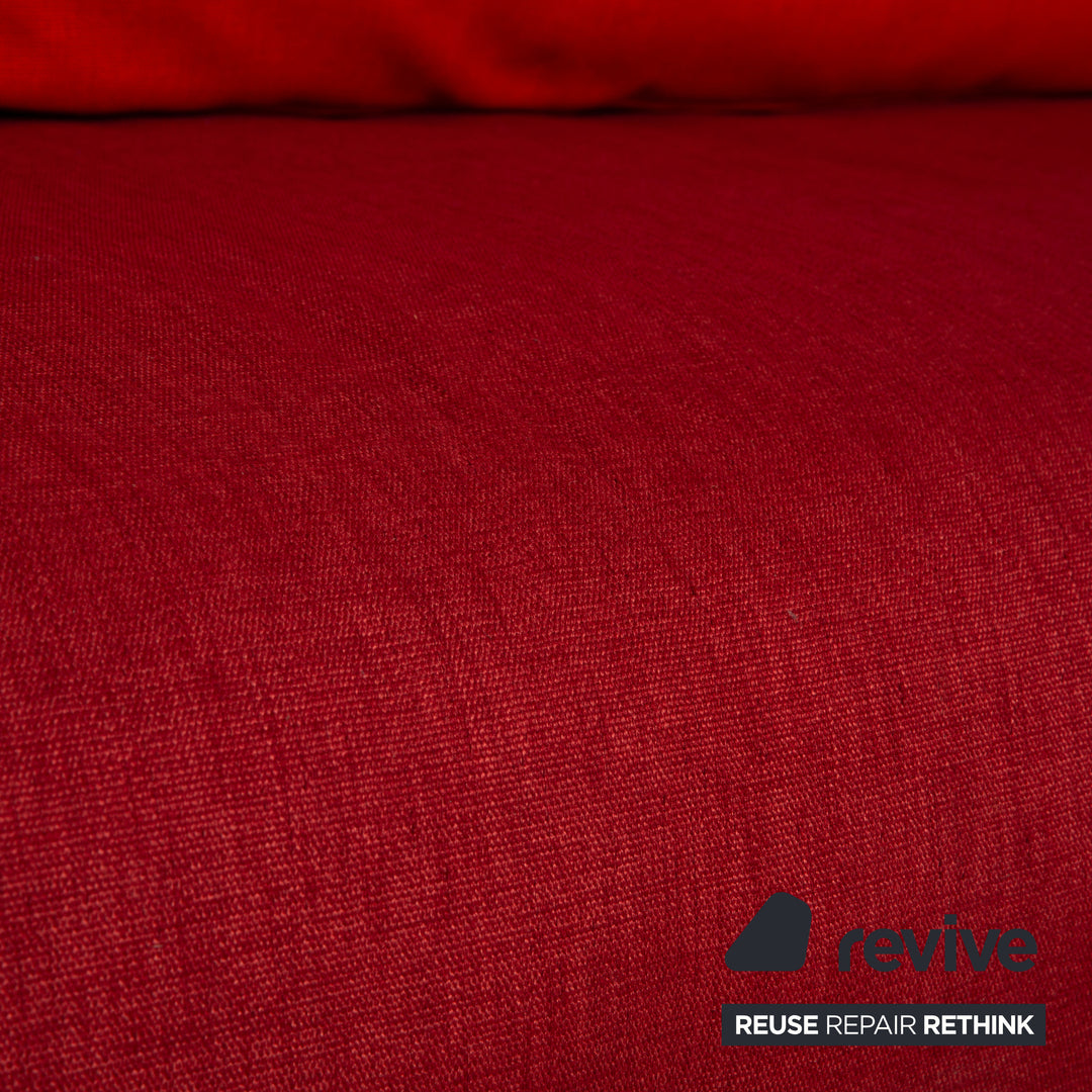 Rolf Benz Grata Fabric Three-Seater Red Sofa Couch