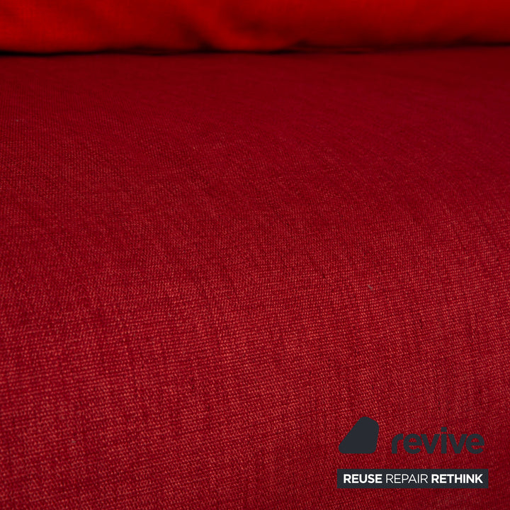 Rolf Benz Grata Fabric Three-Seater Red Sofa Couch