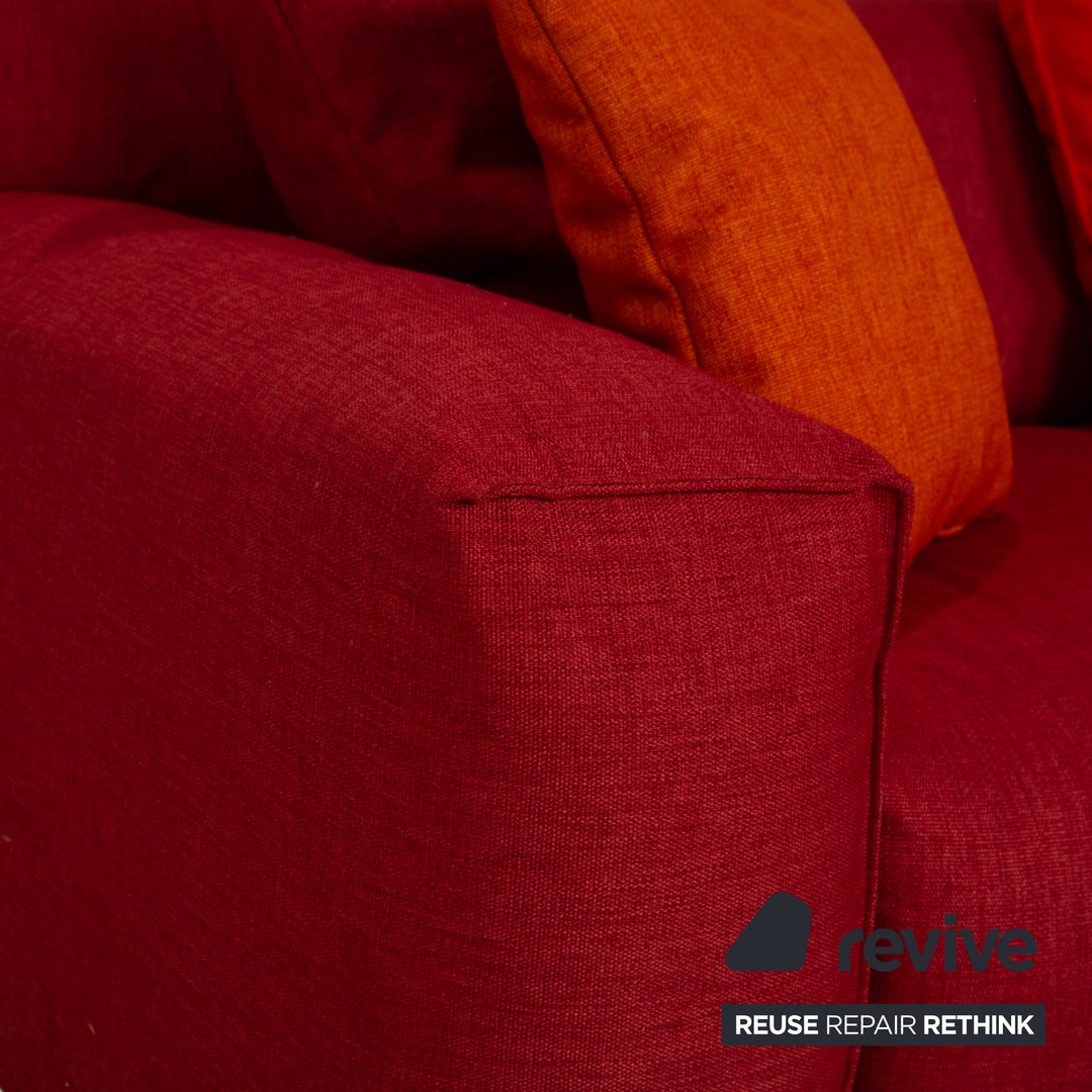 Rolf Benz Grata Stoff Dreisitzer Rot Sofa Couch
