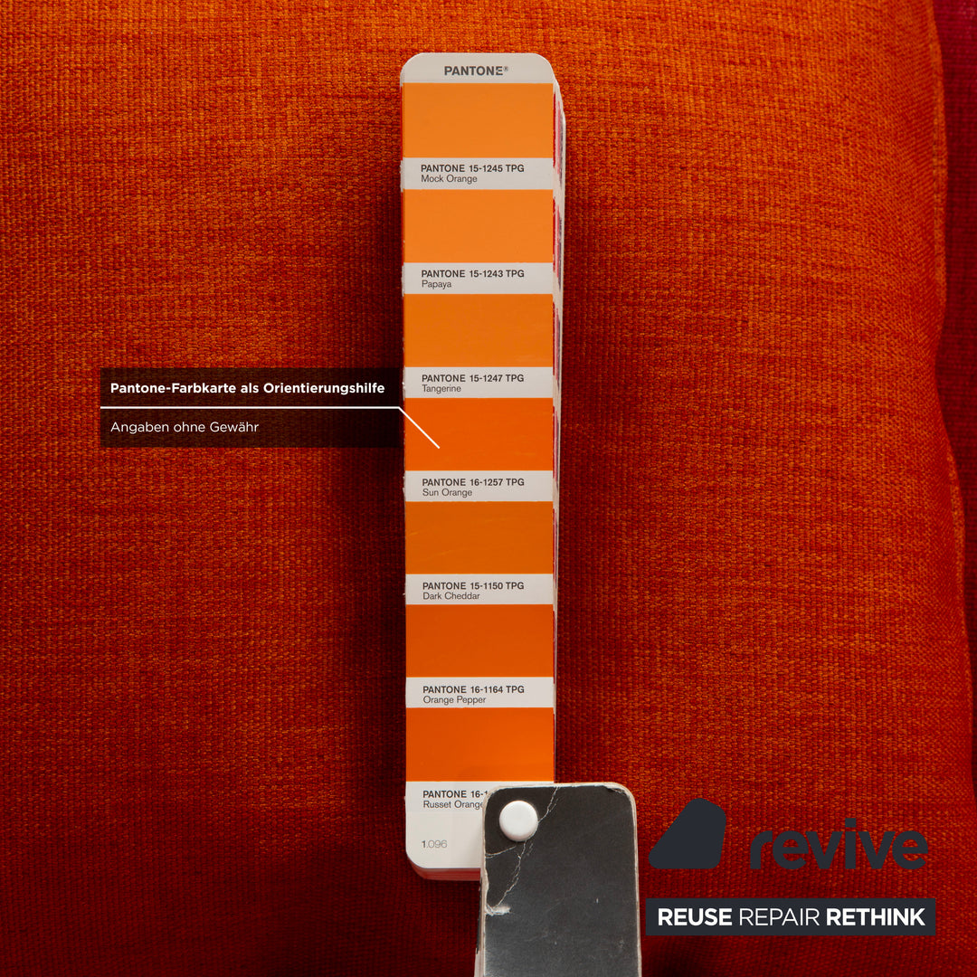 Rolf Benz Grata Fabric Three-Seater Red Sofa Couch