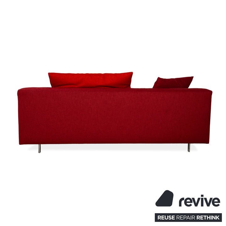 Rolf Benz Grata Fabric Three-Seater Red Sofa Couch