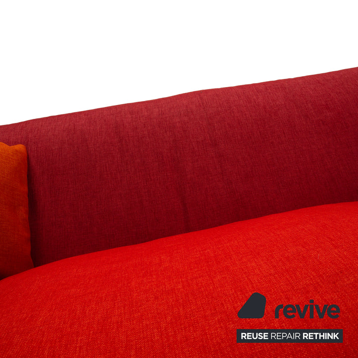 Rolf Benz Grata Fabric Three-Seater Red Sofa Couch