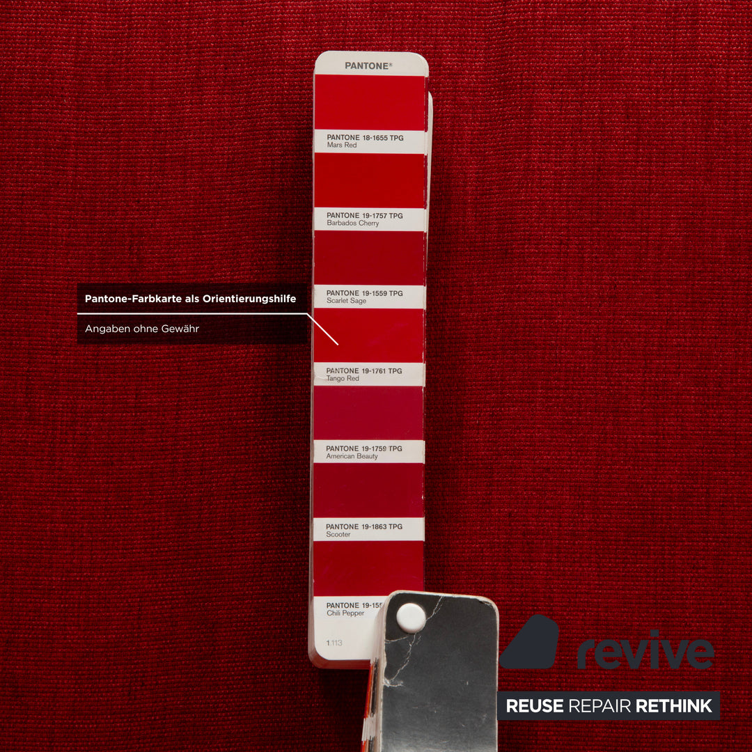 Rolf Benz Grata Fabric Three-Seater Red Sofa Couch