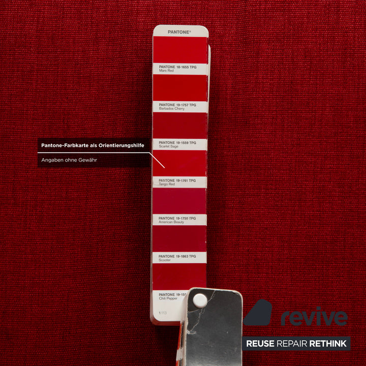 Rolf Benz Grata Fabric Three-Seater Red Sofa Couch