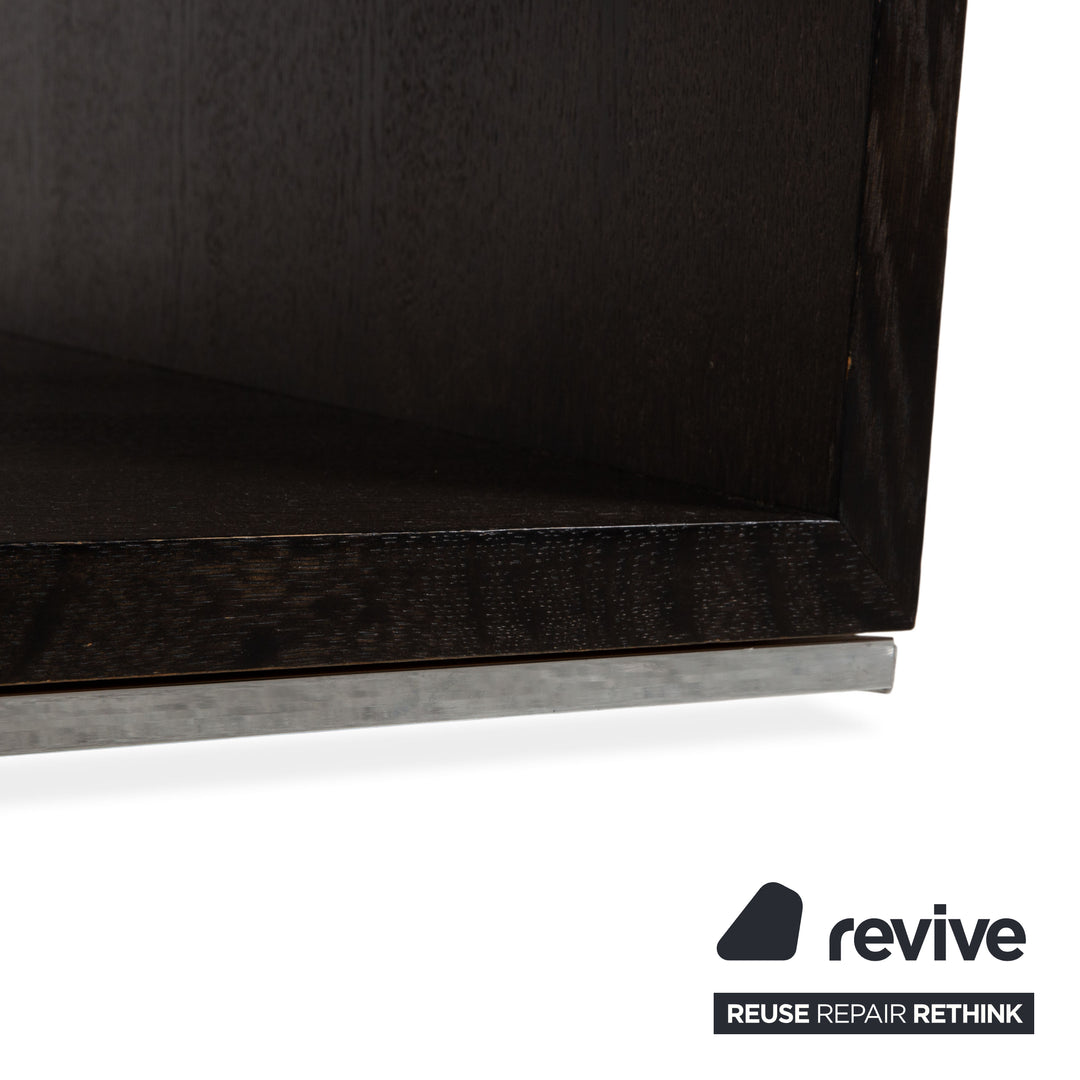 Rolf Benz Wood Coffee Table Black Dark Brown Chrome