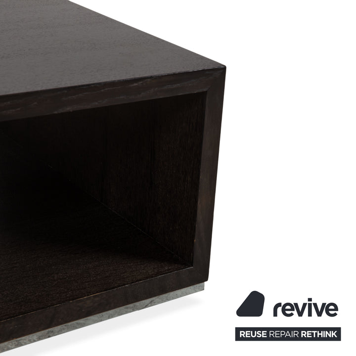Rolf Benz Wood Coffee Table Black Dark Brown Chrome