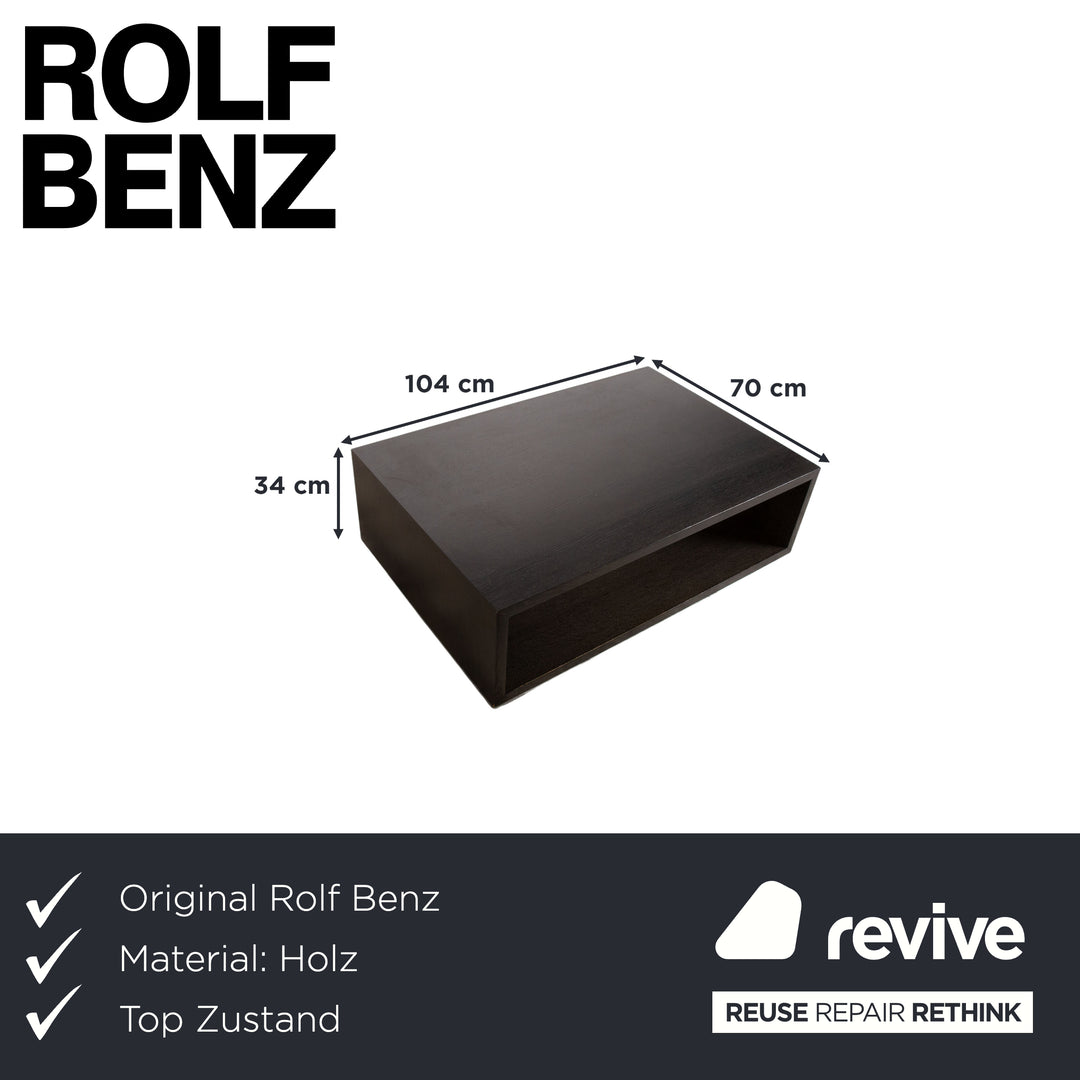 Rolf Benz Wood Coffee Table Black Dark Brown Chrome