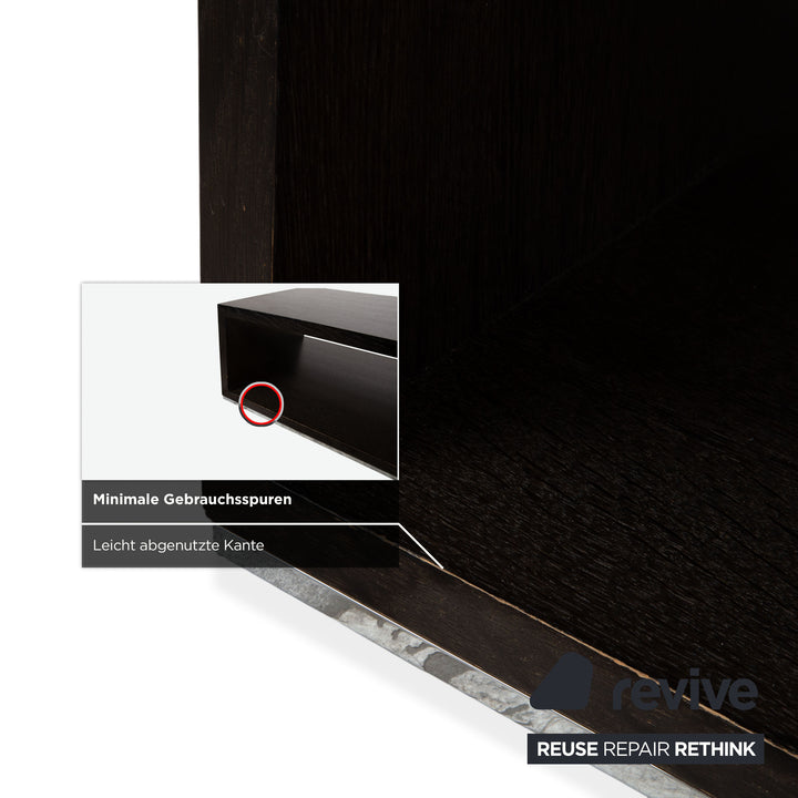 Rolf Benz Wood Coffee Table Black Dark Brown Chrome